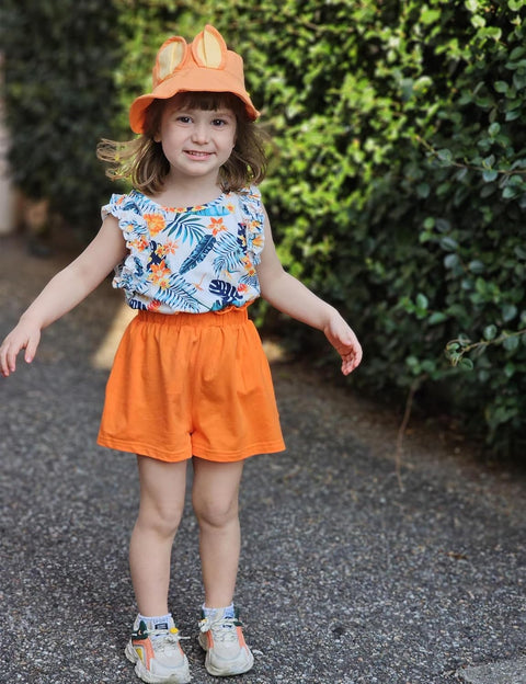 Arshiner Girls 2 Piece Sets Ruffle Trimmed Tank Top and High Waist Shorts