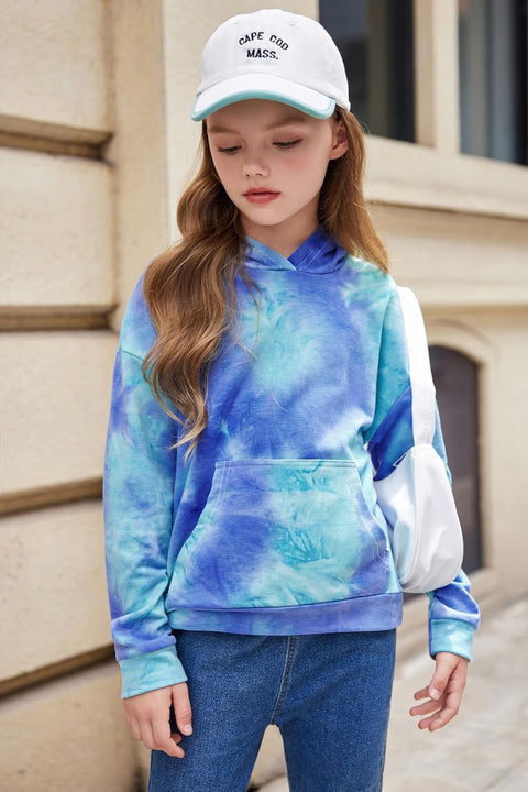 Arshiner Girls Tie Dye Sweatshirts Loose Casual Hoodies Tops