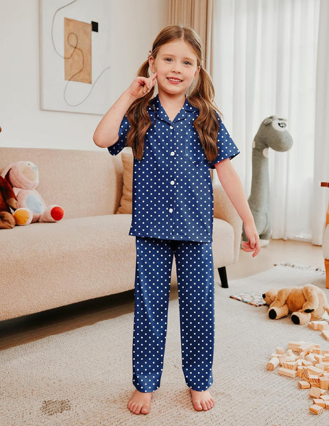 Arshiner Pajamas for Girls Short Sleeve Long Pants Outfit 2 Piece  Pjs Sets