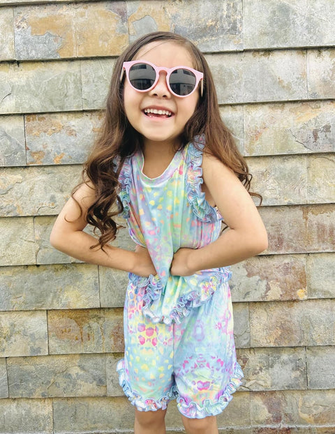 Arshiner Toddler Girls Clothes Ribbed Knit Ruffle Sleeveless Tops and Shorts with Pockets Cute Summer 2 Pieces Short Sets
