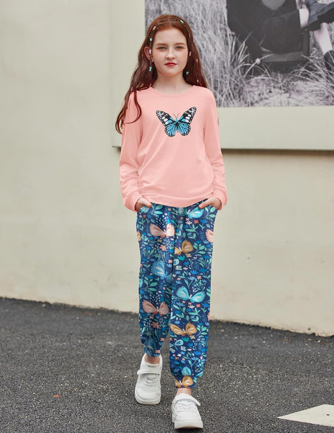 Arshiner Girls 2 Piece Outfits Fashion Tracksuits Jogger Set