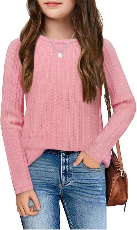 Arshiner Girls Raglan Long Sleeves Shirts Knit Tops