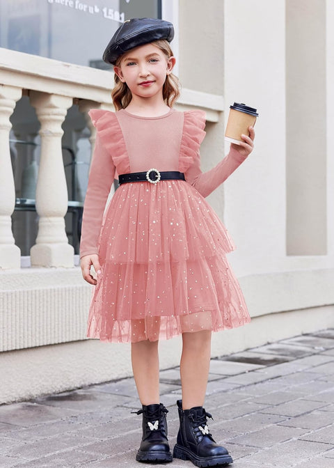 Arshiner Toddler Dress Girls Tutu Tiered Party Sequin Dresses