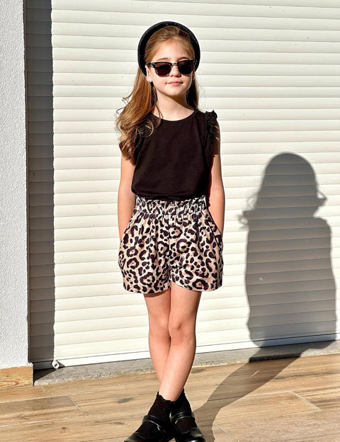 Arshiner Girls 2 Piece Sets Ruffle Trimmed Tank Top and High Waist Shorts