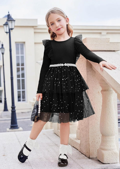 Arshiner Toddler Dress Girls Tutu Tiered Party Sequin Dresses