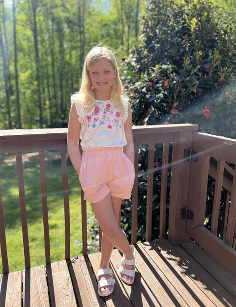 Arshiner Girls 2 Piece Sets Ruffle Trimmed Tank Top and High Waist Shorts