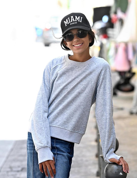 Arshiner Girls Sweatshirt Crop Tops Cropped Ribbed Shirts