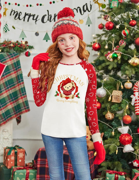Arshiner Girls Raglan Long Sleeve Shirts Soft Tunic Tops