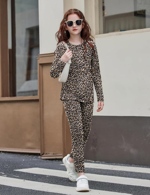 Arshiner Girls 2 Piece Outfits Long Sleeve Shirt and Leggings Set