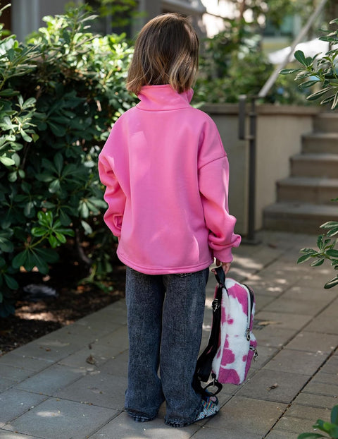 Arshiner Girls Half Zip Sweatshirt Fleece Quarter Pullover