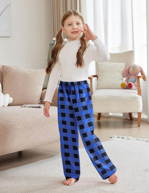 Arshiner Pajama Pants for Girls Long Sleep Plaid Pants