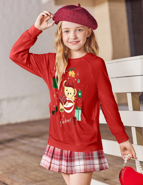 Arshiner Girls Long Sleeve Shirts with Pockets