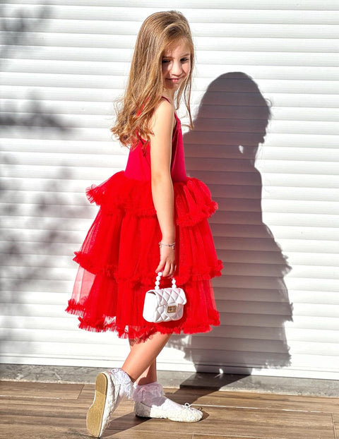 Arshiner Toddler Girls Tulle Dress Tiered Ruffle Fluffy Tutu Dresses 2-8 Years