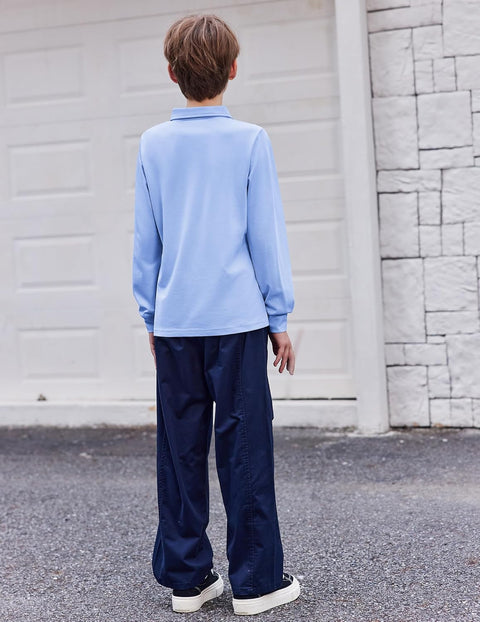 Arshiner Boys Long Sleeve Polo Shirt Uniform Shirt