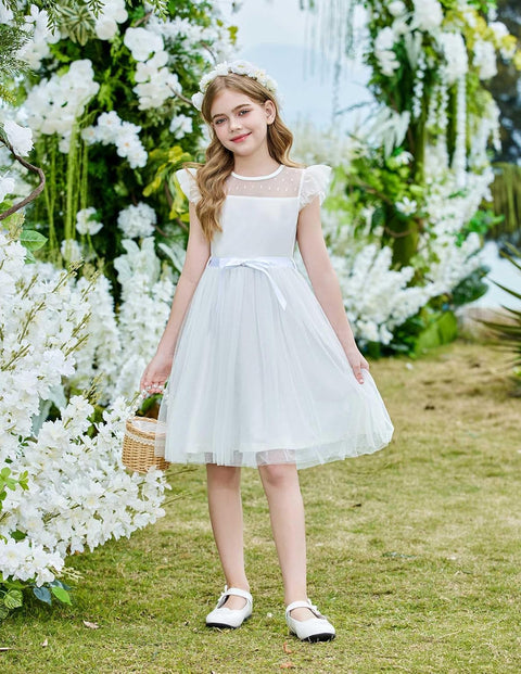 [2-8Y] Arshiner Toddler Girls Tutu Dress Contrast Mesh Party Dresses