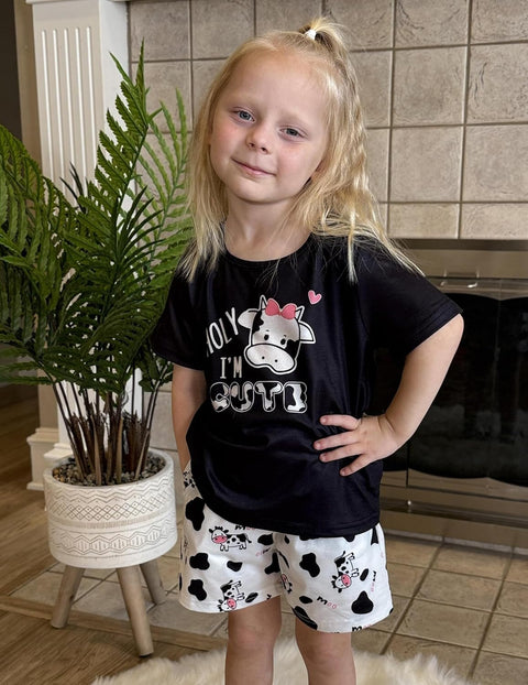 [4Y-12Y] Arshiner Girls Pajamas Set Short Sleeve Pjs 3PCS Lounge Sets
