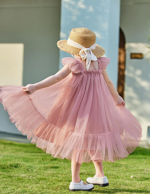 Arshiner Toddler Tulle Dress for Girls Layered Tutu Ruffle Dresses