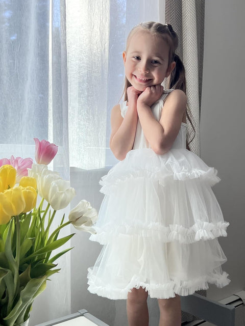 Arshiner Toddler Girls Tulle Dress Tiered Ruffle Fluffy Tutu Dresses 2-8 Years