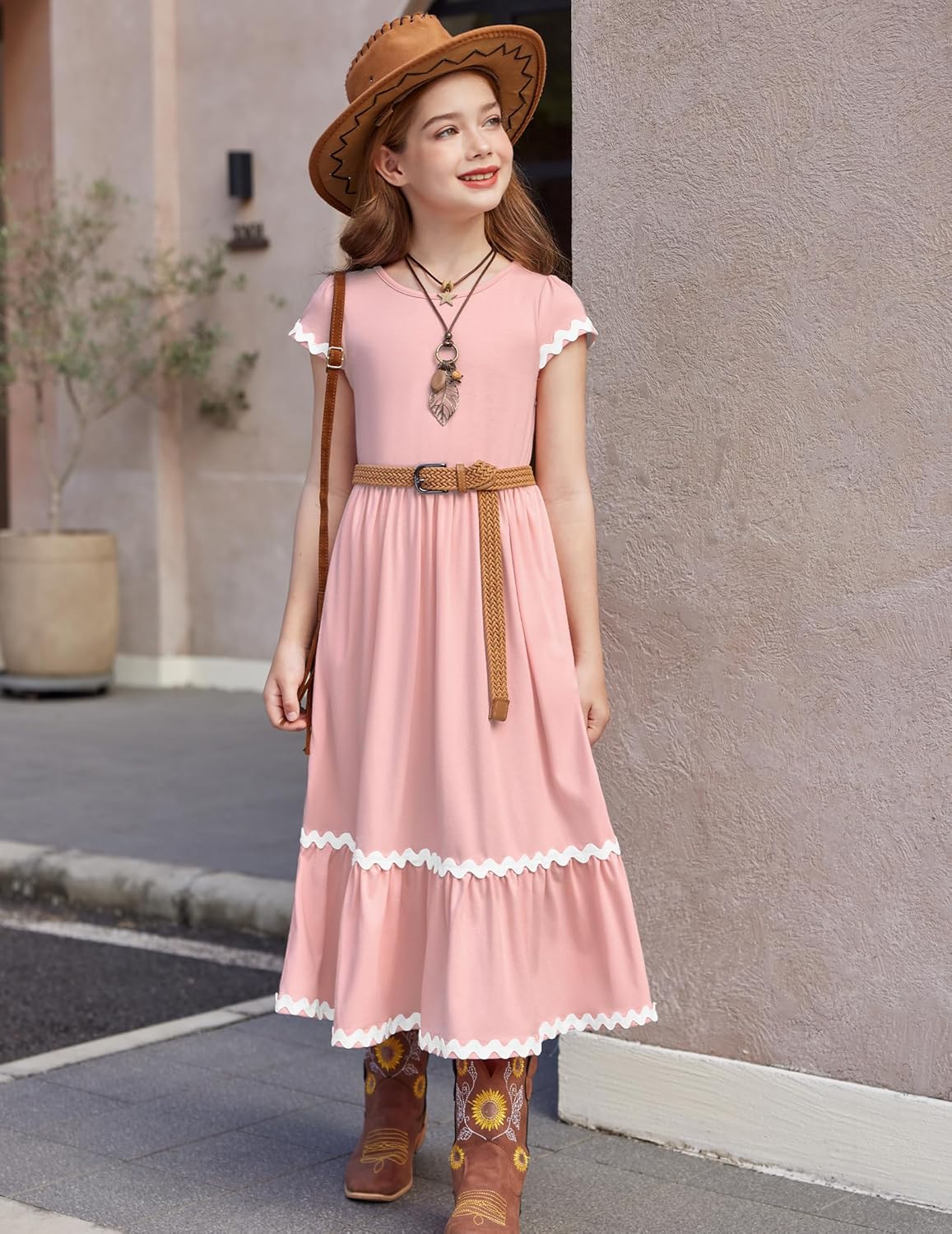 girls flowy dress Arshiner Maxi Dresses Short Sleeve Casual Tiered – ARSHINER or play date Size (Please refer to our size chart):L - Back Order 40-0249 American Rag black floral