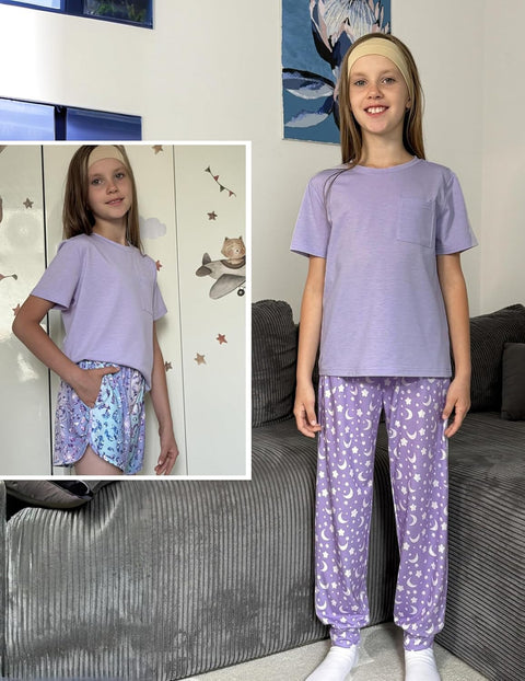 Arshiner Girls 3 Piece Outfits Shirt Dolphin Shorts and Pant Sets