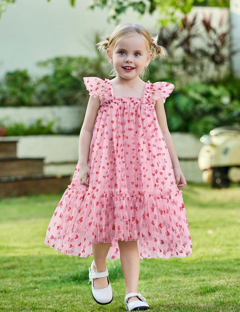 Arshiner Toddler Tulle Dress for Girls Layered Tutu Ruffle Dresses