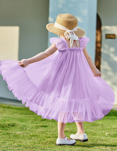 Arshiner Toddler Tulle Dress for Girls Layered Tutu Ruffle Dresses