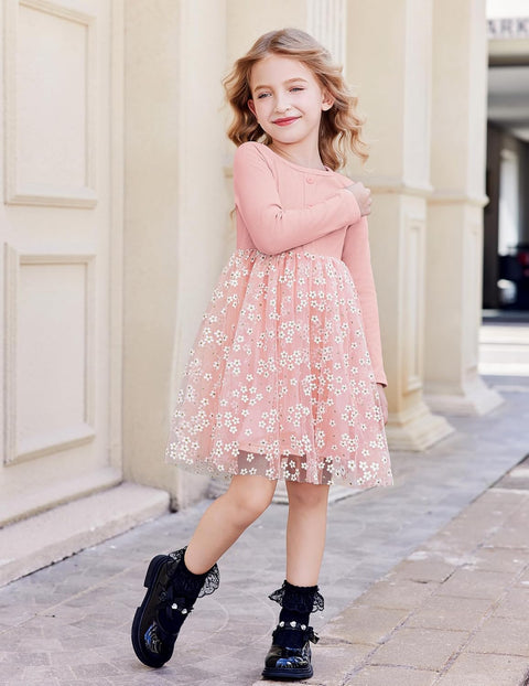 Arshiner Toddler Girls Tutu Dress Long Sleeve Party Dresses