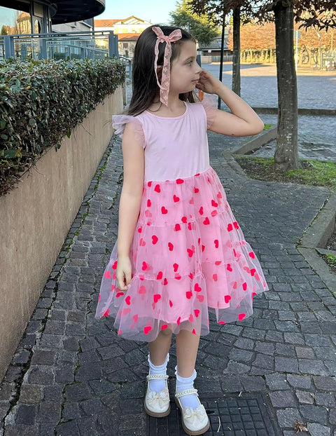 Arshiner Toddler Baby Girl Dress Ruffle Sleeveless Tulle Dresses 2-6