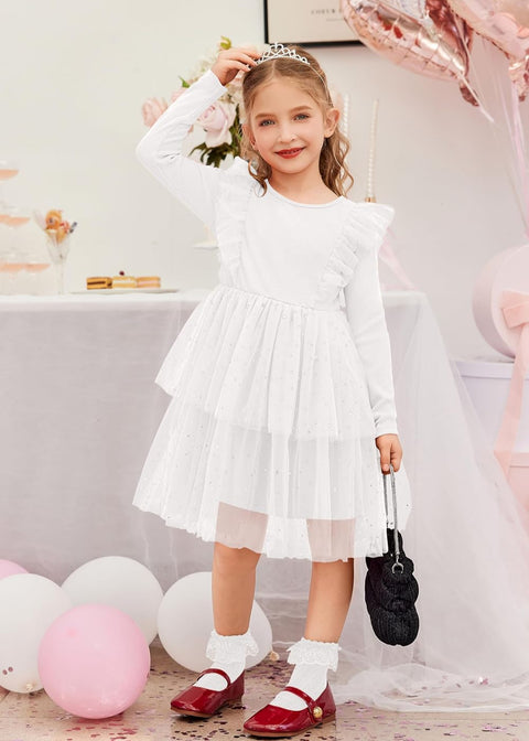 Arshiner Toddler Dress Girls Tutu Tiered Party Sequin Dresses