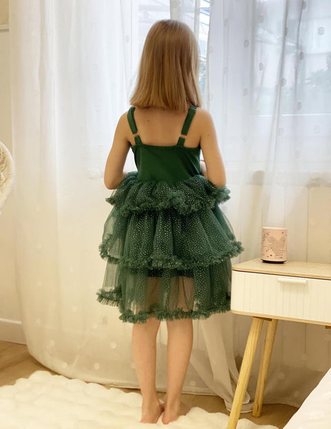Arshiner Toddler Girls Tulle Dress Tiered Ruffle Fluffy Tutu Dresses 2-8 Years