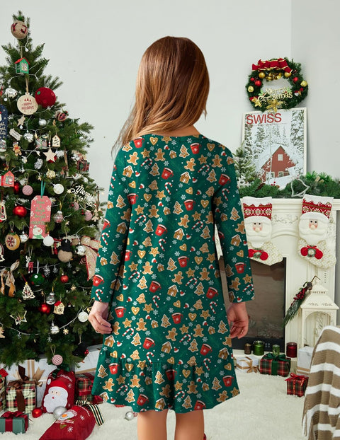 Arshiner Girls' Long Sleeve Cute Nightie Pajama Dress
