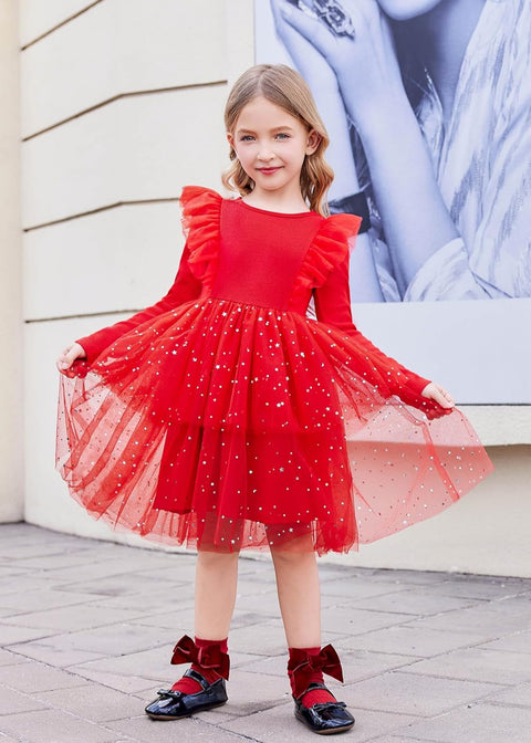 Arshiner Toddler Dress Girls Tutu Tiered Party Sequin Dresses