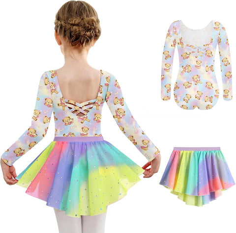Arshiner Girls Ballet Leotards with Chiffon Dance Skirt