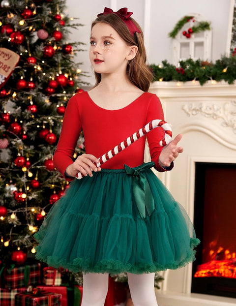 Arshiner Girls Ballet Leotards with Chiffon Dance Skirt