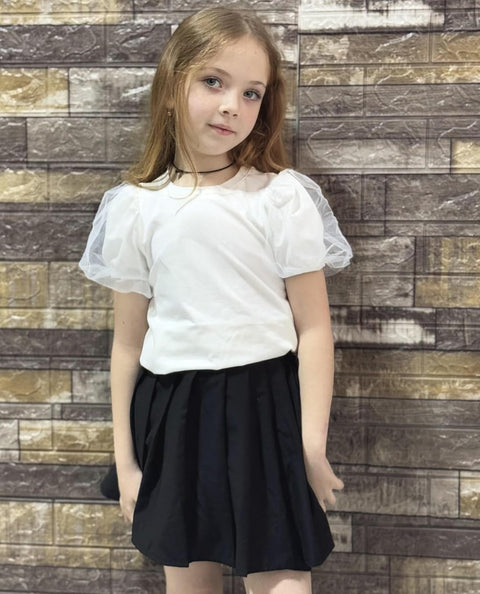 Arshiner Girls Shirts Mesh Puff Short Sleeves Tee Tops