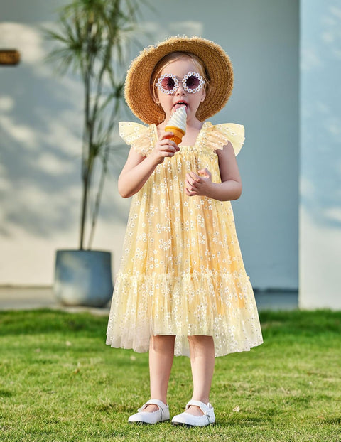 Arshiner Toddler Tulle Dress for Girls Layered Tutu Ruffle Dresses