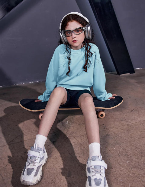 Arshiner Girls Sweatshirt Crop Tops Cropped Ribbed Shirts