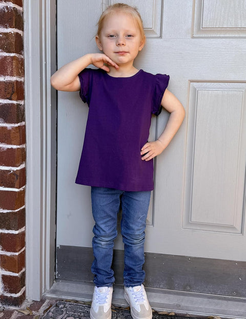 Arshiner Girls Shirts Ruffle Short Sleeve Cute Casual Tops Blouse Tee