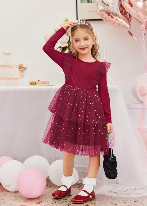 Arshiner Toddler Dress Girls Tutu Tiered Party Sequin Dresses