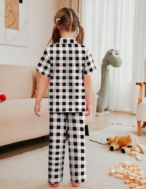 Arshiner Pajamas for Girls Short Sleeve Long Pants Outfit 2 Piece  Pjs Sets