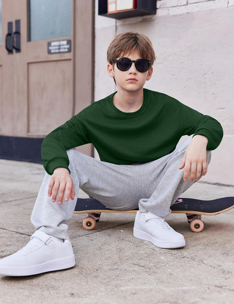 Arshiner Boys Geometric Texture Sweatshirts