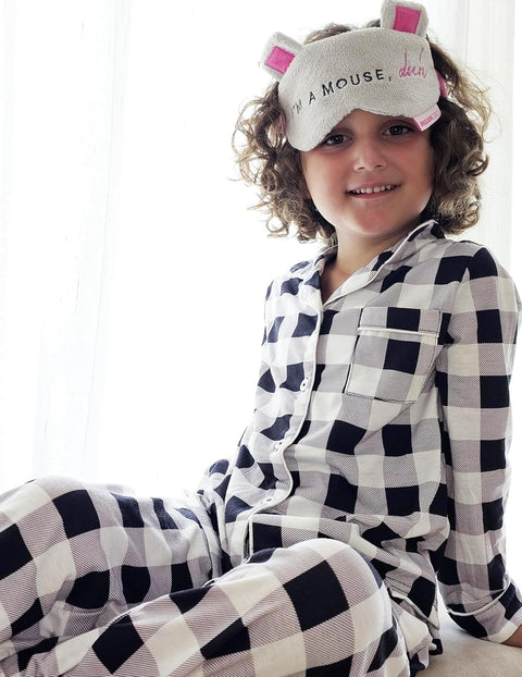 Arshiner Pajamas Set for Girls Plaid Long Sleeve Lounge Set