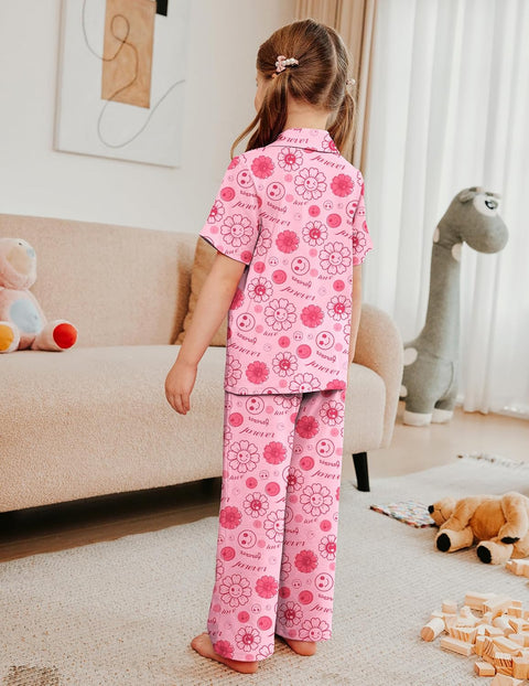 Arshiner Pajamas for Girls Short Sleeve Long Pants Outfit 2 Piece  Pjs Sets