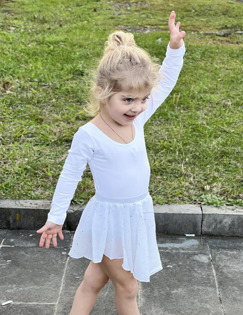 Arshiner Girls Ballet Leotards with Chiffon Dance Skirt