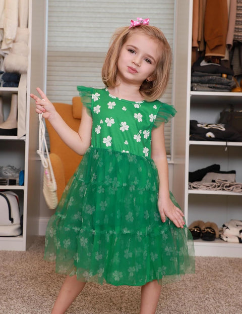 Arshiner Toddler Baby Girl Dress Ruffle Sleeveless Tulle Dresses 2-6