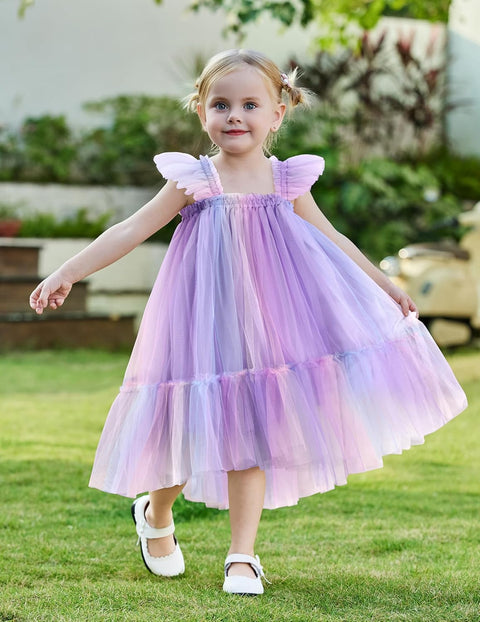 Arshiner Toddler Tulle Dress for Girls Layered Tutu Ruffle Dresses