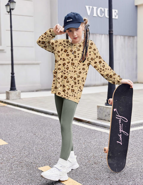 Arshiner Girls Long Sleeve Shirts with Pockets