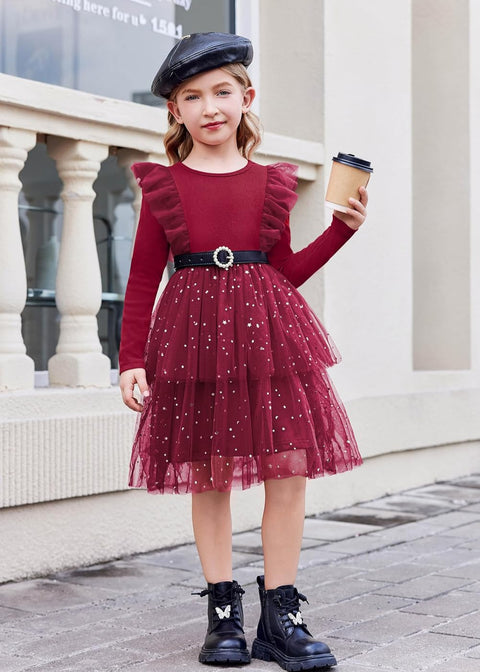 Arshiner Toddler Dress Girls Tutu Tiered Party Sequin Dresses