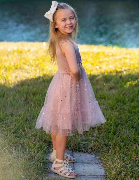[2T-7Y] Arshiner Toddler Sleeveless Formal Dress Fancy Cute Tulle Glitter Dresses