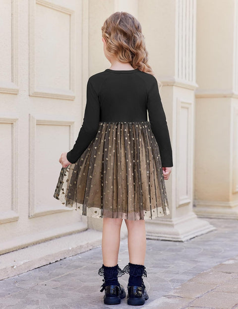 Arshiner Toddler Girls Tutu Dress Long Sleeve Party Dresses
